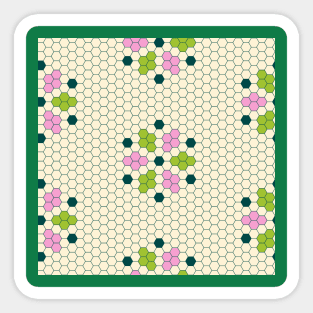 Green Hexy Tiles Sticker